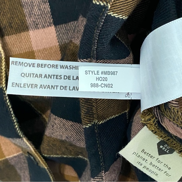 NWT Madewell Brown Black Plaid Lightweight Flannel Button Down Up Shirt - Picture 8 of 8